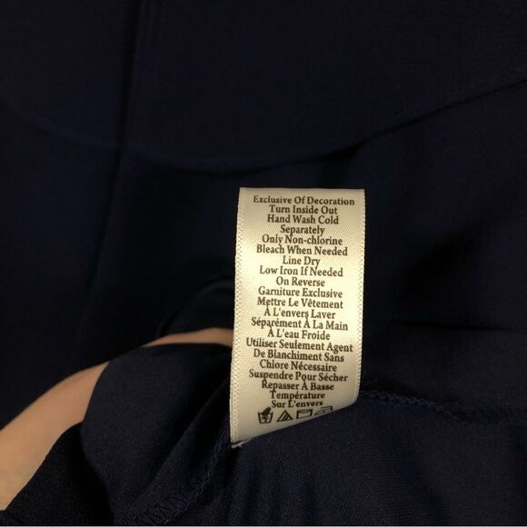 Coldwater Creek Navy Blue Flowy V Neck Mini Dress women's size 14 - Picture 7 of 8